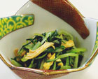 水菜と鶏ささみのからし和え