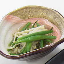 いんげんとえのきの煮浸し